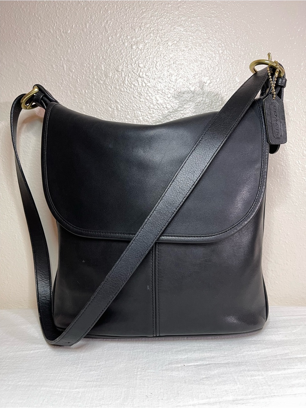 Coach Vintage Whitney Black Leather Duffel Bag 1996